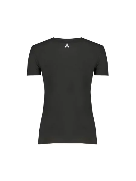 Krótka koszulka Patrizia Pepe z krótkim rękawem z kamieniami czarna