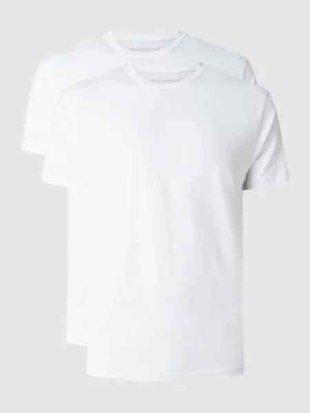 T-shirt z bawełny w zestawie 2 szt. Tom Tailor biała