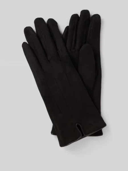 Rękawiczki o kroju slim fit z ozdobnymi szwami Eem czarne