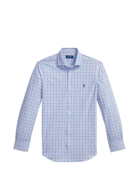 Tricou polo Polo Ralph Lauren cu autograf cu 5 buzunare în carouri gri