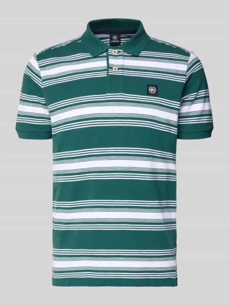 Koszulka polo o kroju regular fit z naszywką z logo Lerros zielona