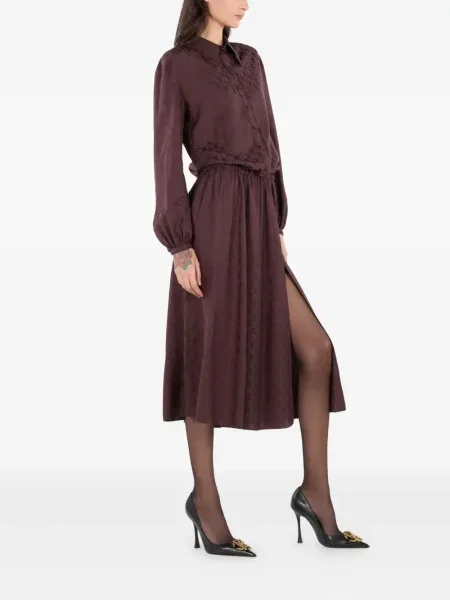 Šilkinė kostiumas marškininė suknelė Roberto Cavalli violetinė