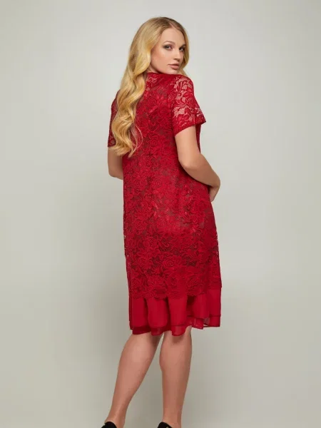 Сукня міді All Posa бордовий