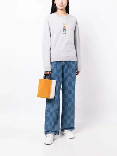 Raštuotas džemperis Maison Kitsuné pilka