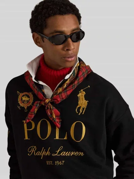 Bluza Polo Ralph Lauren z logo czarna