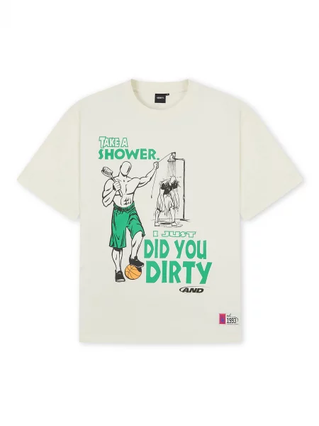 Tricou Did You Dirty Trash Talk ecru / galben / verde negru