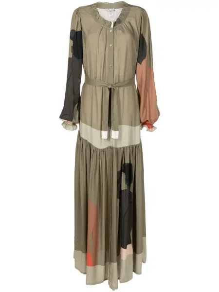 Rochie maxi Amir Slama cu imagine de costum verde