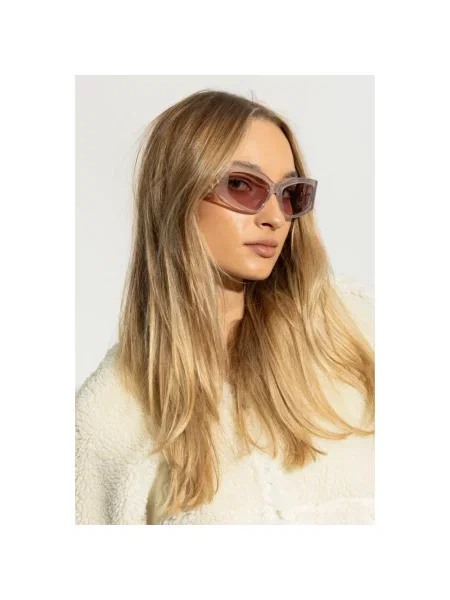 Lniane okulary przeciwsłoneczne Balenciaga różowe