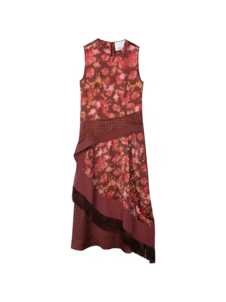 Rochie midi 3.1 Phillip Lim asimetrică maro
