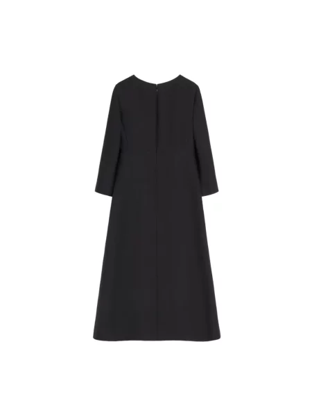 Lniana sukienka midi Valentino Garavani czarna