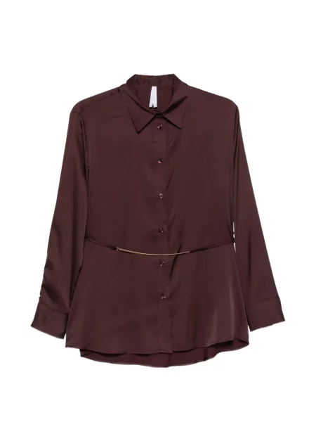 Cu centură cămașă Imperial din satin violet