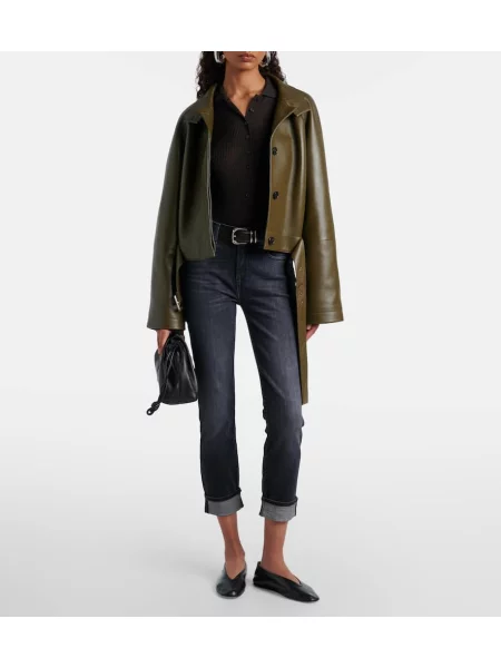 Skinny fit džínsy 7 For All Mankind orezané čierna