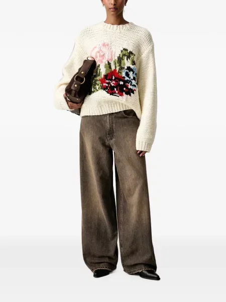 Pulover Stine Goya cu model floral chunky
