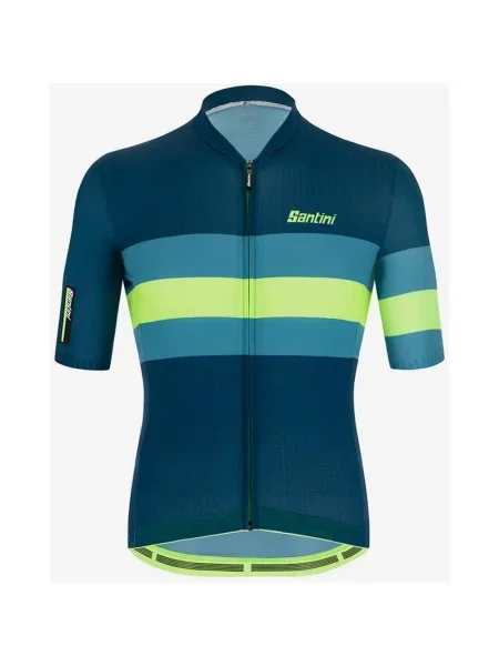 Koszulka z krótkim rękawem Santini Ecosleek Bengal w kolorze turkusowym fluorowo-zielonym Sleek Cut XS zielona