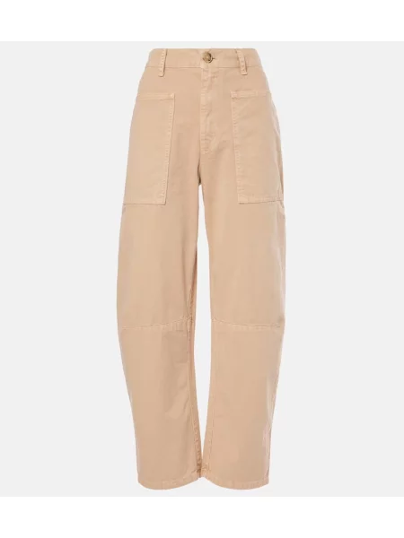 Pantaloni cargo Velvet de catifea bej