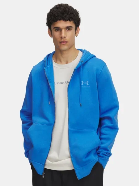 Hanorac cu glugă Under Armour din fleece cu glugă albastru