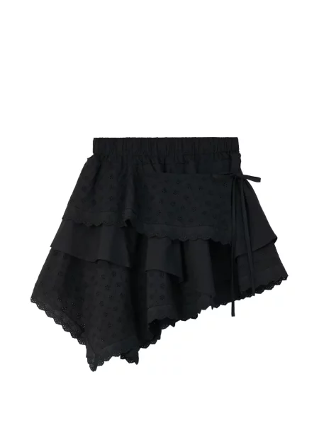 Fusta mini B+ab cu broderie asimetrică negru