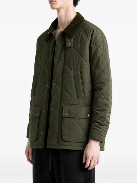 Gulerat geacă Barbour de catifea cord verde