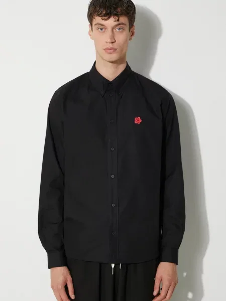 Košulja Kenzo Boke Flower Crest Shirt za muškarce regular s button-down ovratnikom crna