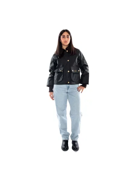 Barbour kurtka woskowana Beadnell Kobiety jednolity 34 zielony