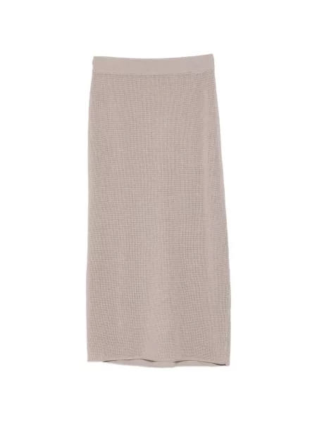 Fustă midi Alysi până la genunchi cu perforații gri