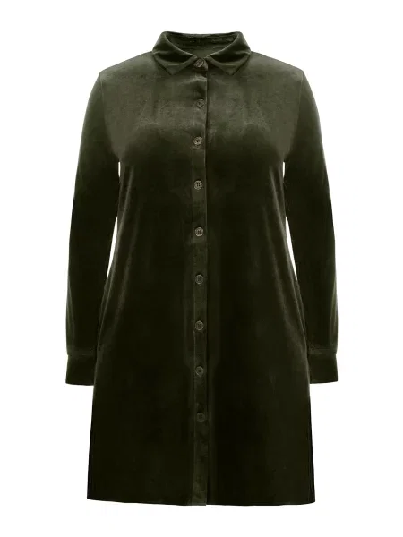 Imily Dolga srajca temno zelena bela