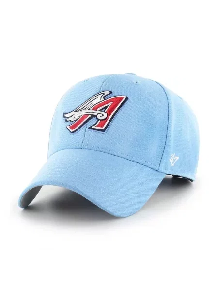 Шапка с козирка 47 brand MLB LA Angels с апликация синьо