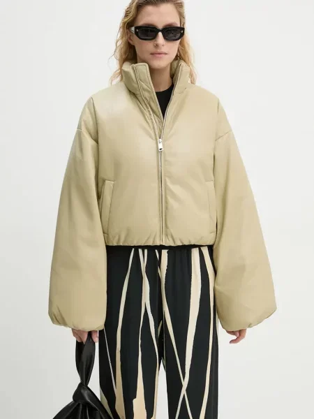 Nanushka kurtka puchowa LILIMA przejściowa oversize zielony