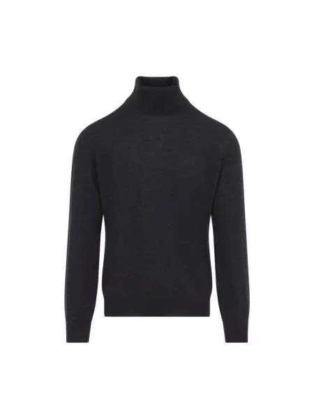 Sweter z golfem Brunello Cucinelli z kaszmiru do golfa szary