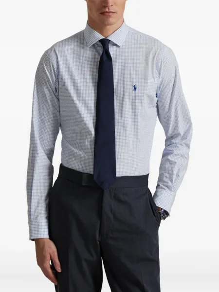 Șapcă Polo Ralph Lauren cu broderie din țesătură twill în carouri albastru