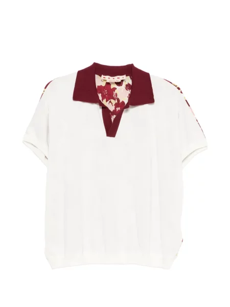 Tricou Marni cu model floral cu imagine alb