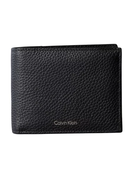 Portfel Calvin Klein skórzany z logo czarny