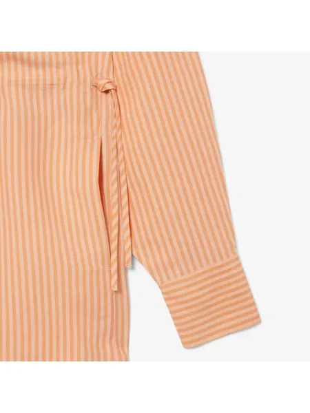 Lacoste Sukienka Koszulowa Oversize Z Mieszanki Lnu różowa
