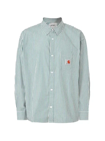 Carhartt WIP Košile Daldry nefritová bílá