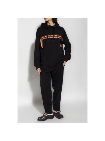 Bluza z kapturem Lanvin z kapturem z logo czarna