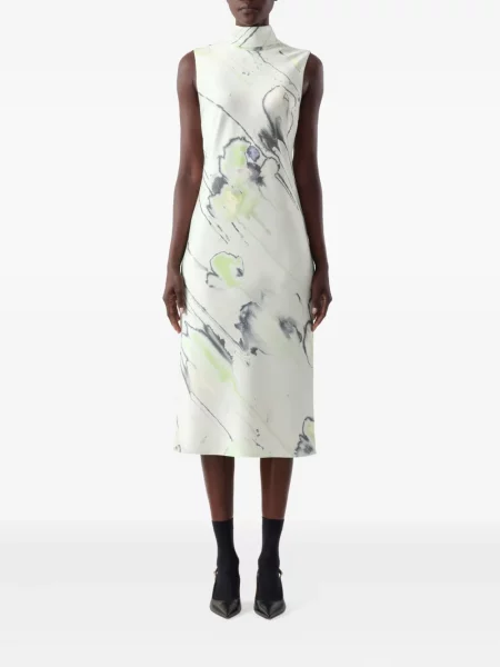 Rochie midi Jason Wu Collection cu model floral cu imagine până la genunchi alb