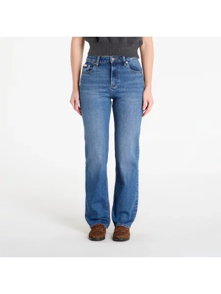 Blugi Calvin Klein Jeans High Rise Straight Jeans Blue 27 albastru