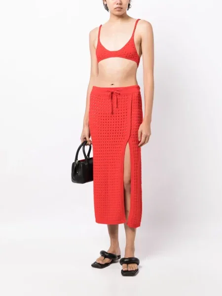 Kašmyro midi sijonas Cashmere In Love iki kelių raudona