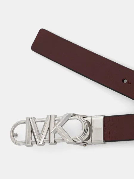 Кожаный двусторонний ремень Michael Michael Kors с ремешками бордовый