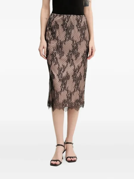 Fustă midi Aniye By din dantelă până la genunchi negru