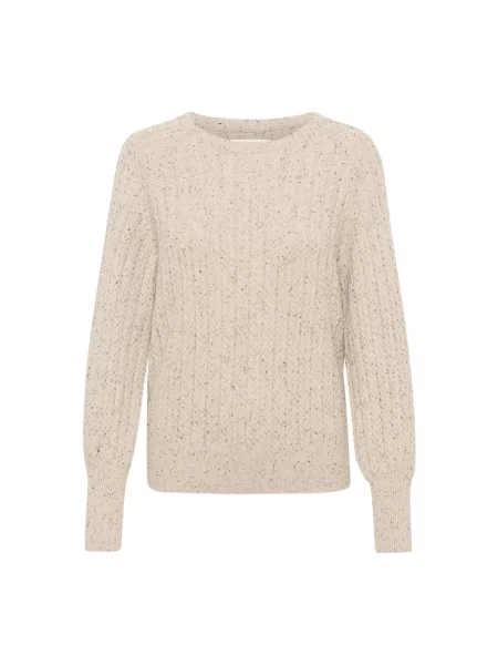 Dzianinowy sweter Part Two beżowy