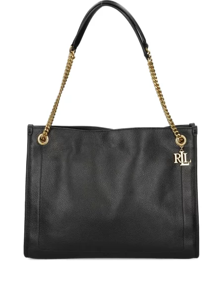 Geanta de piele Lauren Ralph Lauren din piele negru