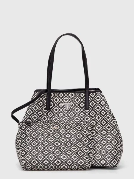 Lniana wielobarwność torebka Guess czarna