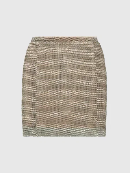 Золотиста спідниця міні з кристалами Santa Brands