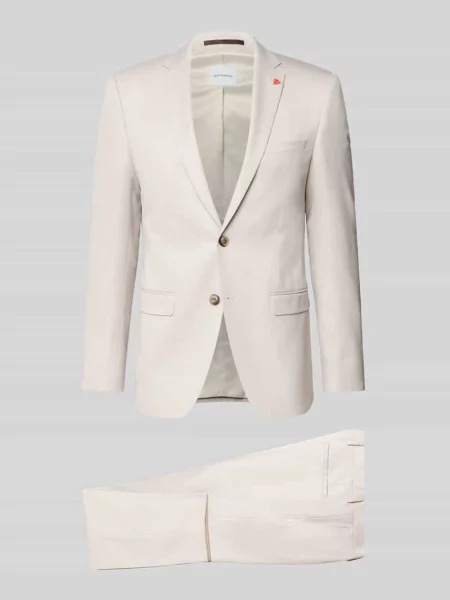 Kompletny garnitur o kroju slim fit z z patką Roy Robson biały