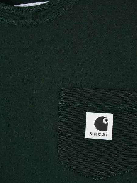 Tricou Sacai din jerseu verde