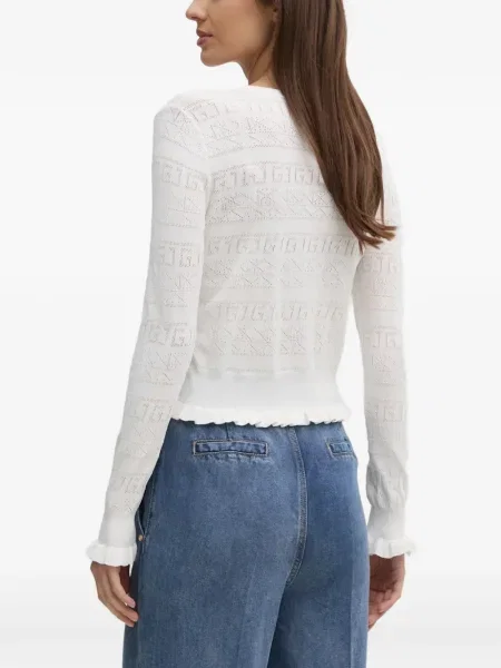 Pulover Gaudi cu volane alb