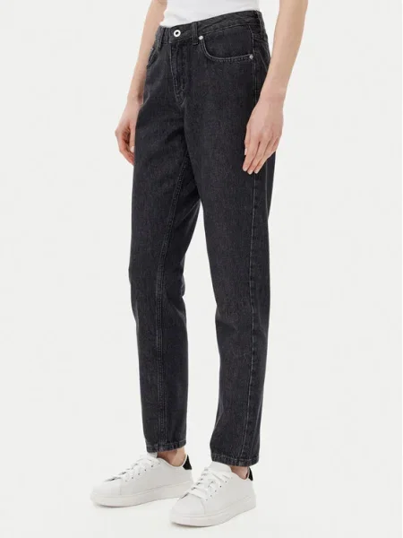 Дънки Karl Lagerfeld Jeans с висока талия черно