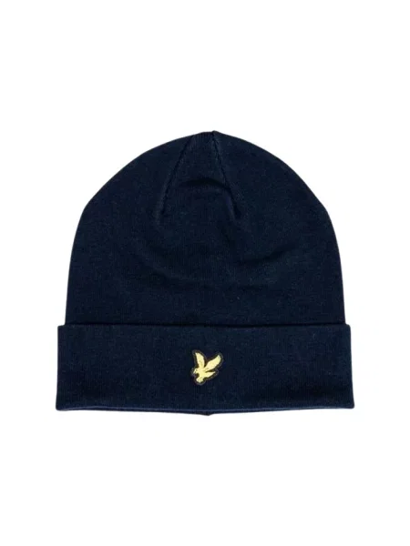 Czapka Lyle & Scott z wełny merino niebieska