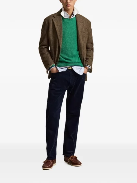 Șosete Polo Ralph Lauren cu model herringbone cu broderie plasă albastru